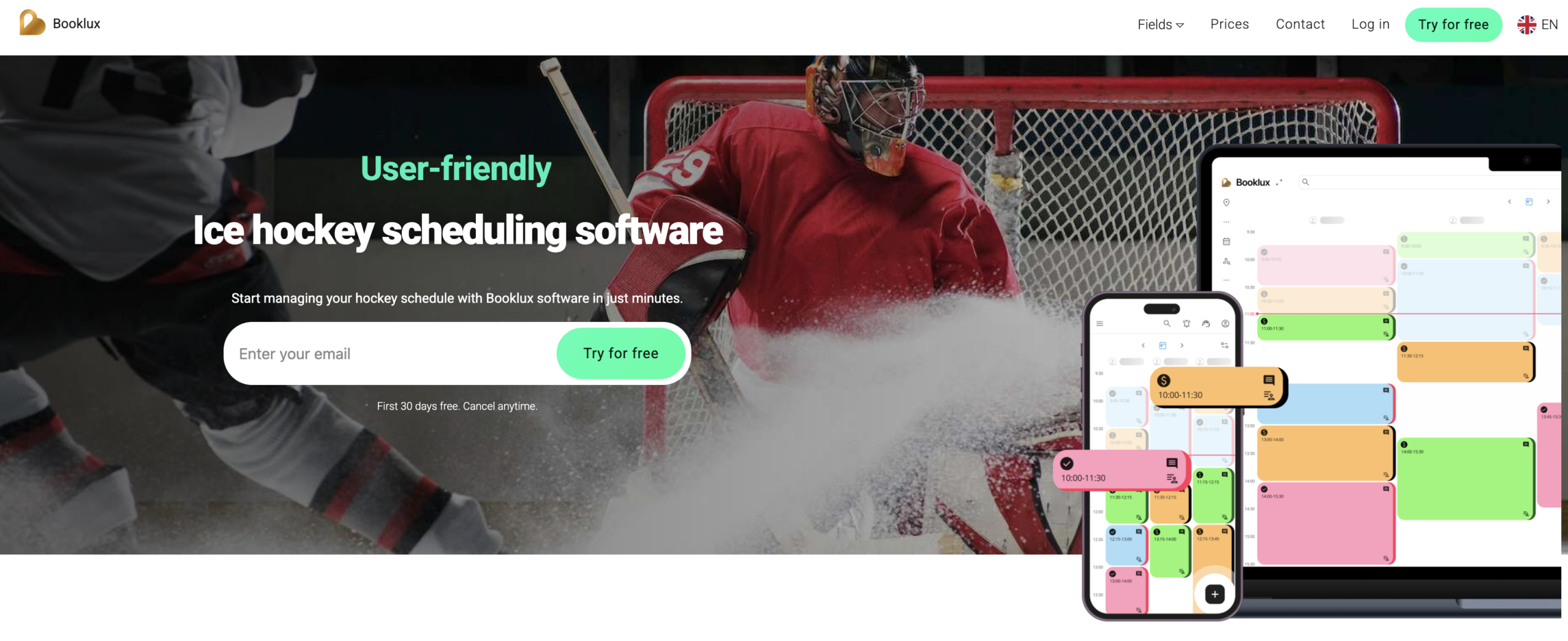 BookLux hockey management software